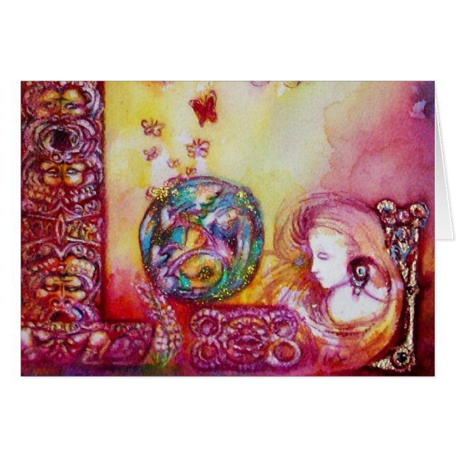 GARDEN FÖR BORTTAPPADEN SHADOWS - FAIRY AND BUTTER HÄLSNINGSKORT (Framsidan Horizontal)