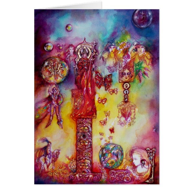 GARDEN FÖR BORTTAPPADEN SHADOWS, FE OCH BUTTERFLIE HÄLSNINGSKORT (Framsidan)