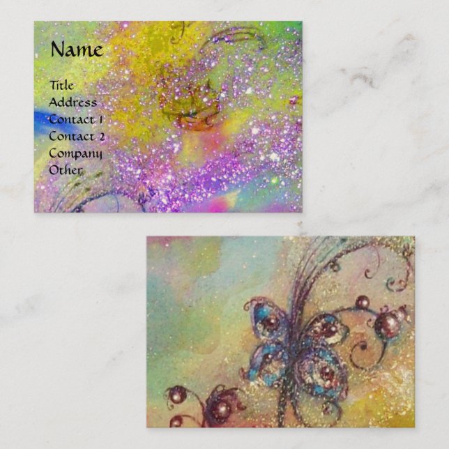 GARDEN FÖR BORTTAPPADEN SHADOWS MAGIC BUTTERFLY Pl Visitkort (Fram/baksida)