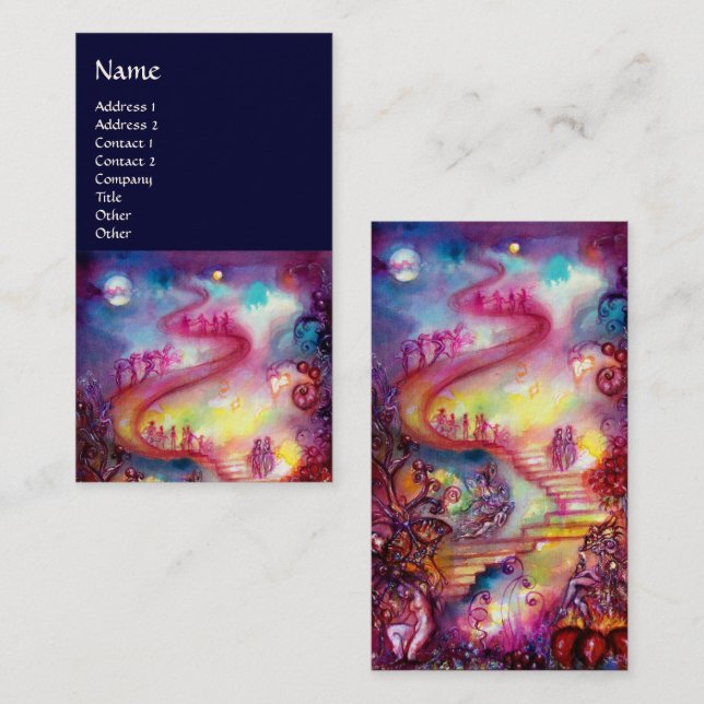 GARDEN FÖR BORTTAPPADEN SHADOWS/MAGIC TRAPPOR rosa Visitkort (Fram/baksida)