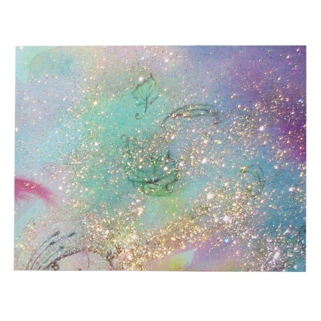 GARDEN FÖR BORTTAPPADEN SHADOWS Teal Blue Blommigt Anteckningsblock (Framsida)