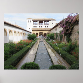 Garden från Generalife, Alhambra, Spanien - Poster