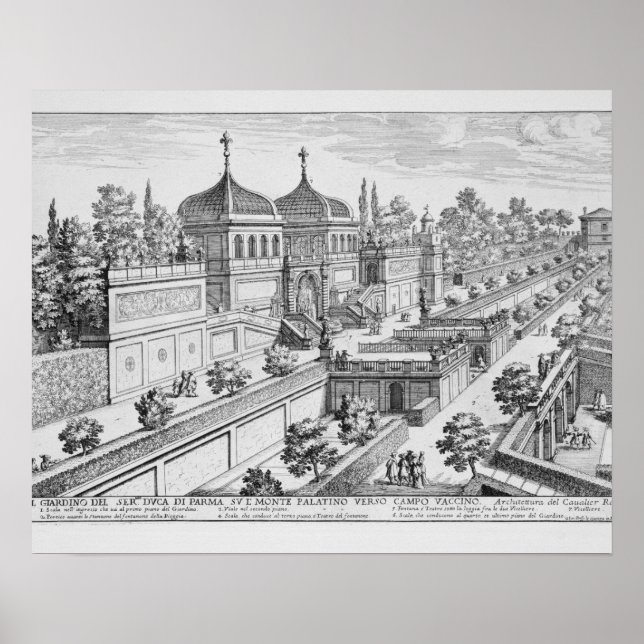 Garden från Parmas herke på Palatine Backe, Poster (Framsidan)