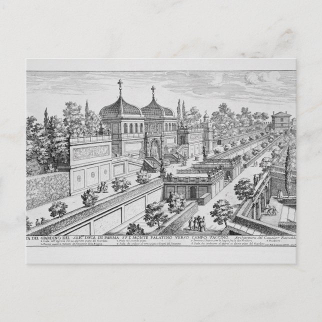 Garden från Parmas herke på Palatine Backe, Vykort (Framsida)
