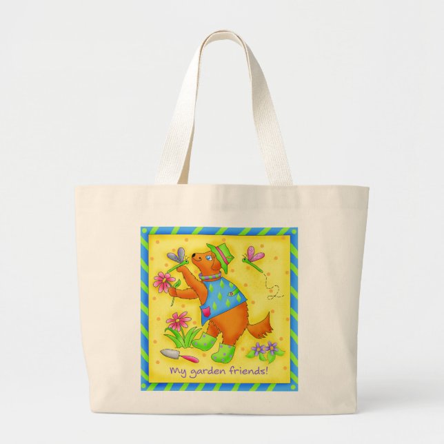 Garden Friends Tote Bag Jumbo Tygkasse (Framsidan)