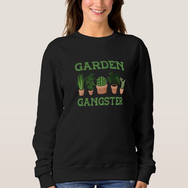 Garden Gangster Botanical Flowers Gardening Plant T Shirt (Framsida)