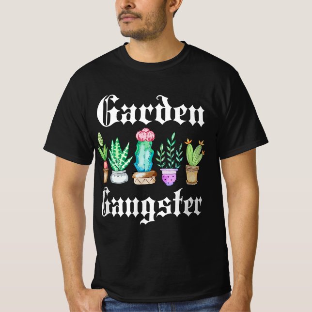Garden Gangster Cactus Succulent Plant Mamma Gift  T Shirt (Framsida)
