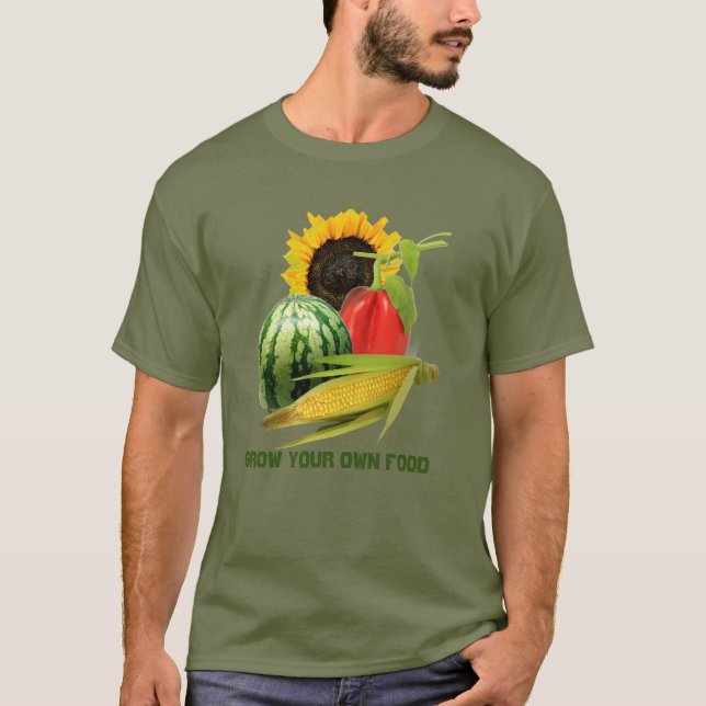 Garden Girl Grow Food/Vegetable Fruit T Shirt (Framsida)