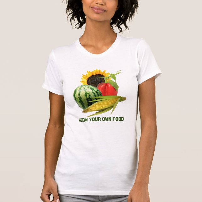 Garden Girl Grow Food/Vegetable Fruit T Shirt (Framsida)