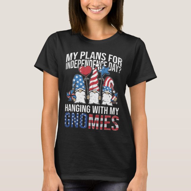 Garden Gnome 4th Of July Indipendence Day Gnome Ga T Shirt (Framsida)