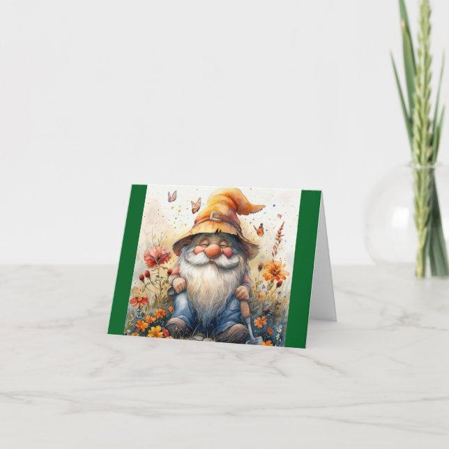 Garden Gnome Birthday Greeting Card Kort (Framsida)