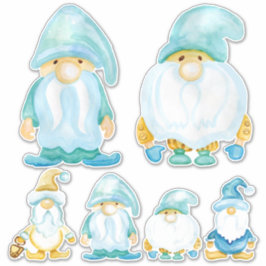 Garden Gnome Bros Watercolor Pavisserligen Barn Ro Klistermärken