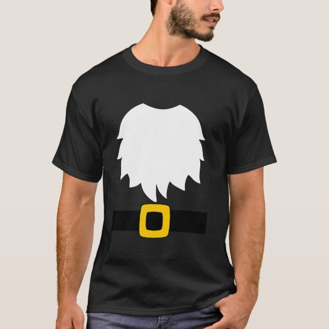 Garden Gnome Costume White Beard And Belt With Buc T Shirt (Framsida)