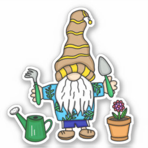 Garden Gnome Cute Hand plockade Klistermärken