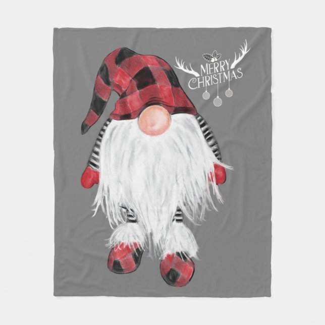 Garden Gnome God jul Red Buffalo Play Paj Fleecefilt (Framsidan)