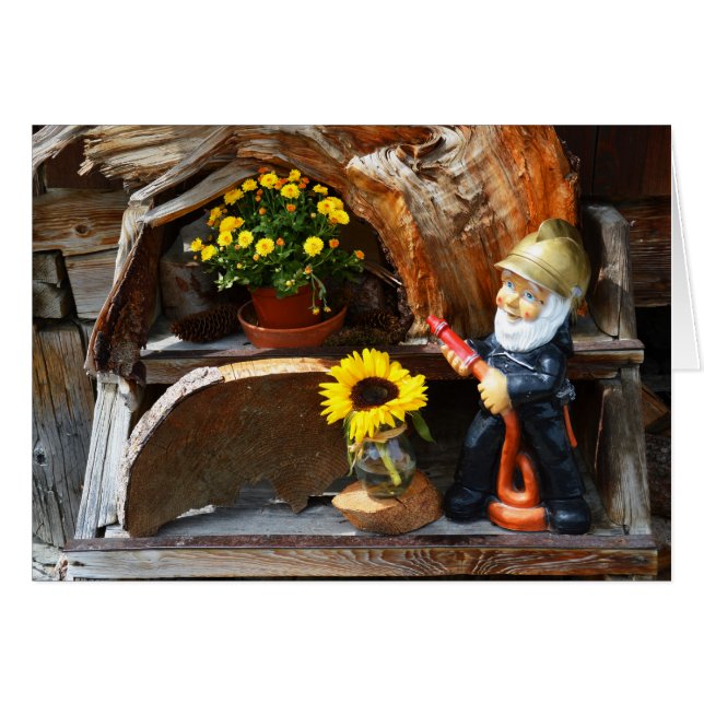 Garden gnome hälsningskort (Framsidan Horizontal)