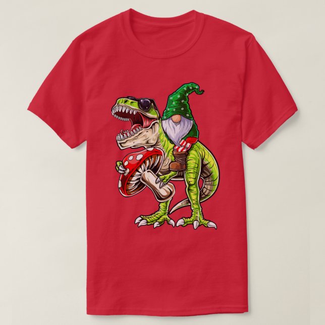 Garden Gnome Hat T Rex Dinosaur Funny  Wo Shirt (Design framsida)
