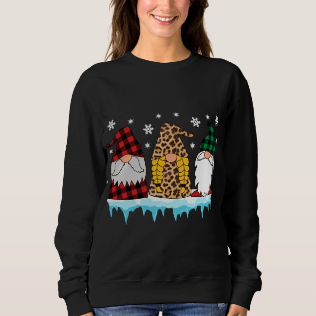 Garden Gnome jul Leopard Play Matching Fami T Shirt (Framsida)