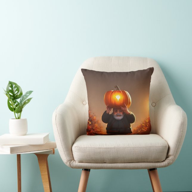 Garden Gnome med en pumpa, Cushion Kudde (Stol)