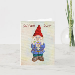 Garden Gnome med Flower får bra kort
