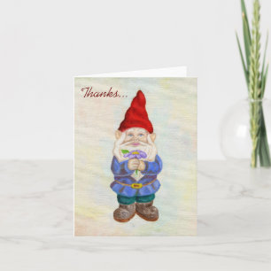 Garden Gnome med Flower-tack-kort Tack Kort