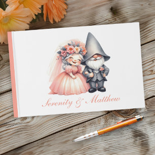 Garden Gnome Orange Rustic Woodland Bröllop Gästböcker