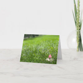 Garden Gnome rosa hat Greeting Card Blank Inside I Kort