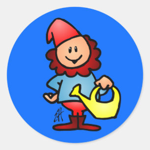 Garden gnome runt klistermärke