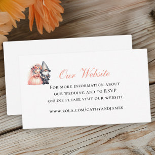 Garden Gnome Woodland Orange Bröllop Webbplats Tilläggskort