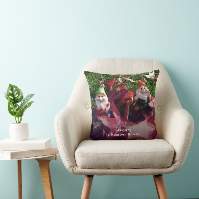 Garden Gnomes du är nummer nummer Gnome Add Namn F Kudde (Stol)