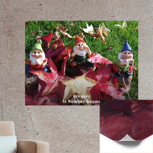 Garden Gnomes du är nummer nummer Gnome Add Namn F Poster