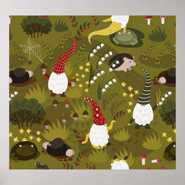 Garden Gnomes: Humous Flora Fauna. Poster (Framsidan)