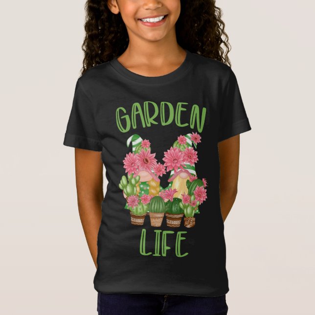 Garden Gnomes med kruka växter Roligt  Hum T Shirt (Framsida)