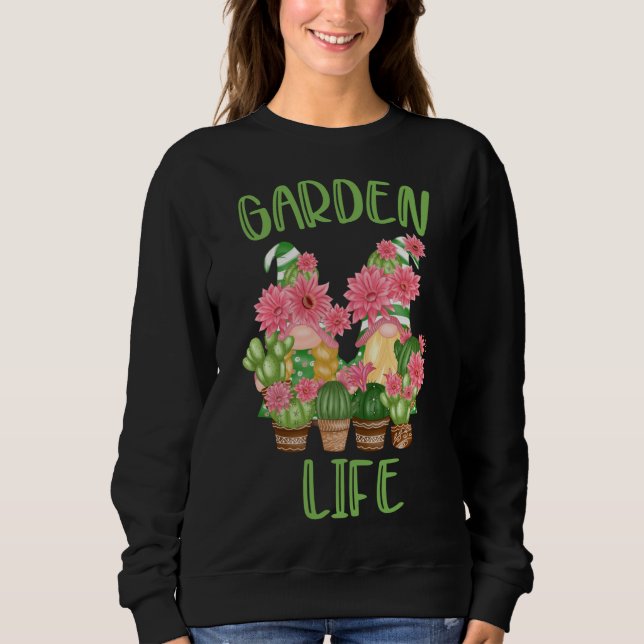 Garden Gnomes med kruka växter Roligt  Hum T Shirt (Framsida)