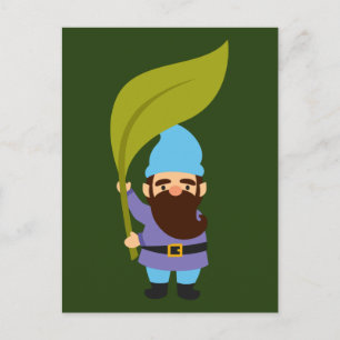 Garden Gnomes söt och färglös Vykort