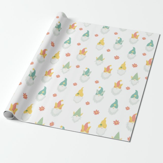 Garden Gnomes Wrapping Papper Presentpapper (Utrullad)