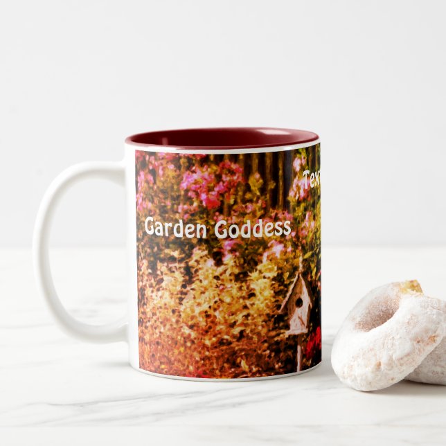 Garden Goddess Blomsterträdgård Personlig Två-Tonad Mugg (Med munk)