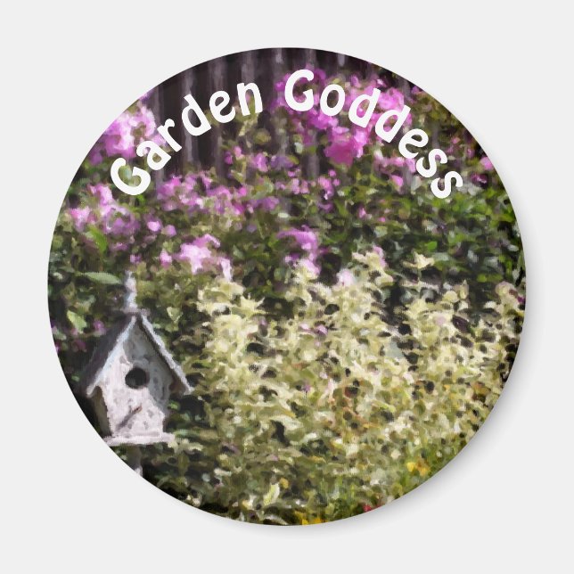 Garden Goddess Flower Garden Cute  Magnet (Framsidan)