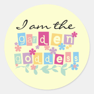 Garden Goddess Tshirts och Gifts Runt Klistermärke