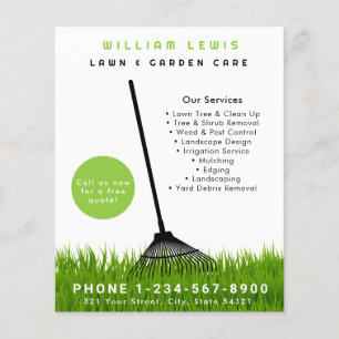 Garden Gräsmatta Care Landcaping Modern Grass Rake Flygblad