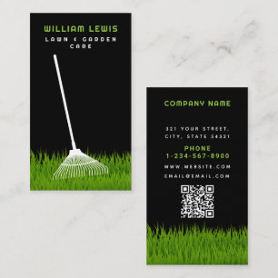 Garden Gräsmatta Care Landcaping Modern Grass Rake Visitkort