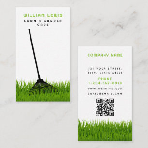 Garden Gräsmatta Care Landcaping Modern Grass Rake Visitkort