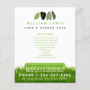 Garden Gräsmatta Care Landscaping Löv Business Log Flygblad