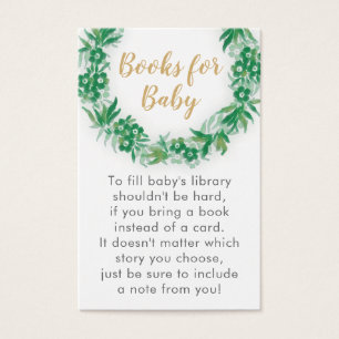 Garden Greenery Baby Shower Bok-begärandekort Visitkort