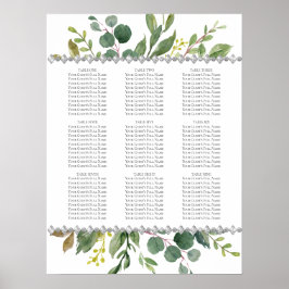 Garden Greenery Boho Eucalyptus Mint-sätesdiagram Poster