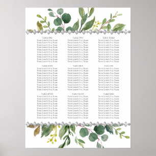 Garden Greenery Boho Eucalyptus Mint-sätesdiagram Poster