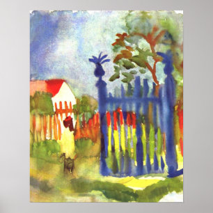 Garden Grind, berömd-målning av August Macke Poster