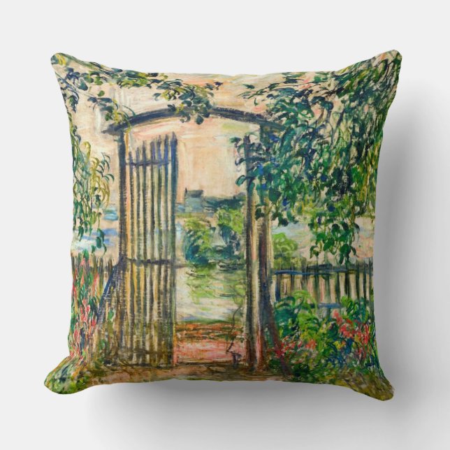 Garden Grind vid Vetheuil Claude Monet Fine Art Kudde (Framsida)