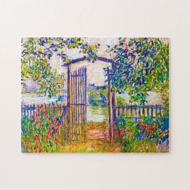 Garden Grind vid Vetheuil Claude Monet vibrant Pussel (Horisontell)