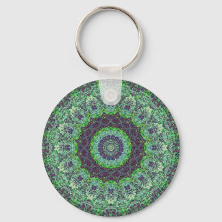 Garden Grönt Abstrakt Mandala Keychain Nyckelring
